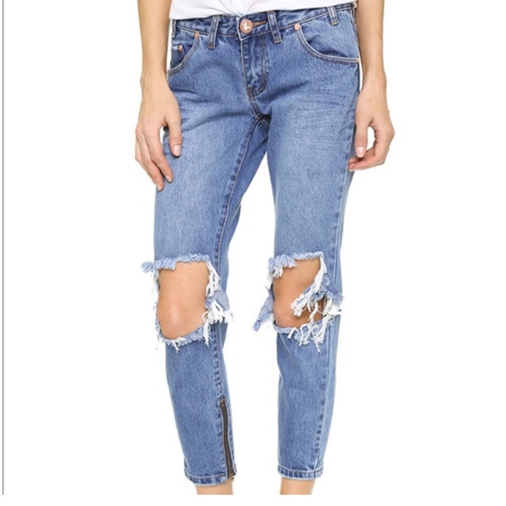 • One Teaspoon • Women’s Pacifica Freebirds Distressed Jeans Blue 26